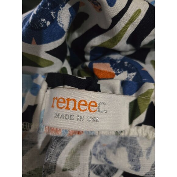 Renee C Women Multicolor Linen Strapless Jumpsuit Size Large Coastal Boho Summer - Picture 4 of 8